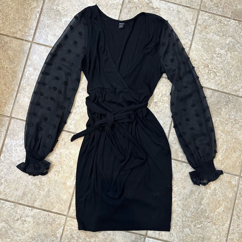 Bumpfriendly Black SHEIN Long-sleeved Dress